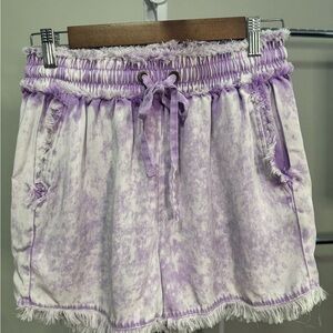Zenana Outfitters Lavender Tencel High Waist Shorts